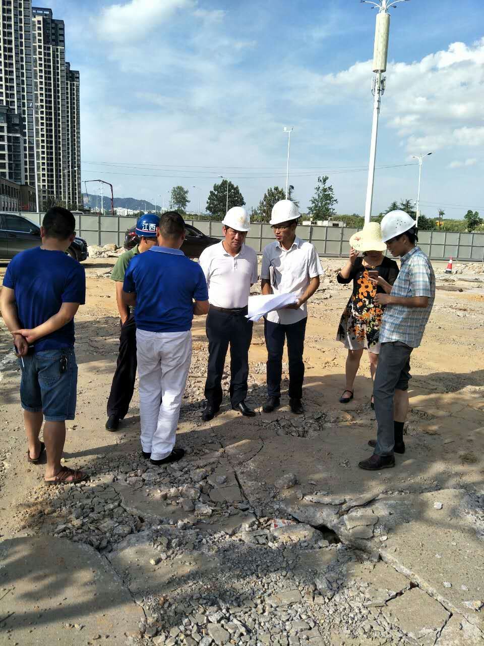集团高管赴麦园路、富樱路等道路施工现场指导工作