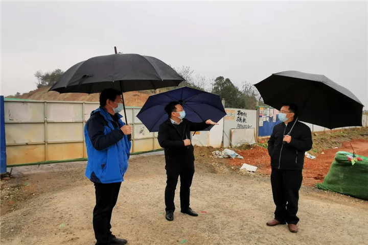 集团副总经理胡许亮深入儒乐湖片区现场调度推进项目建设